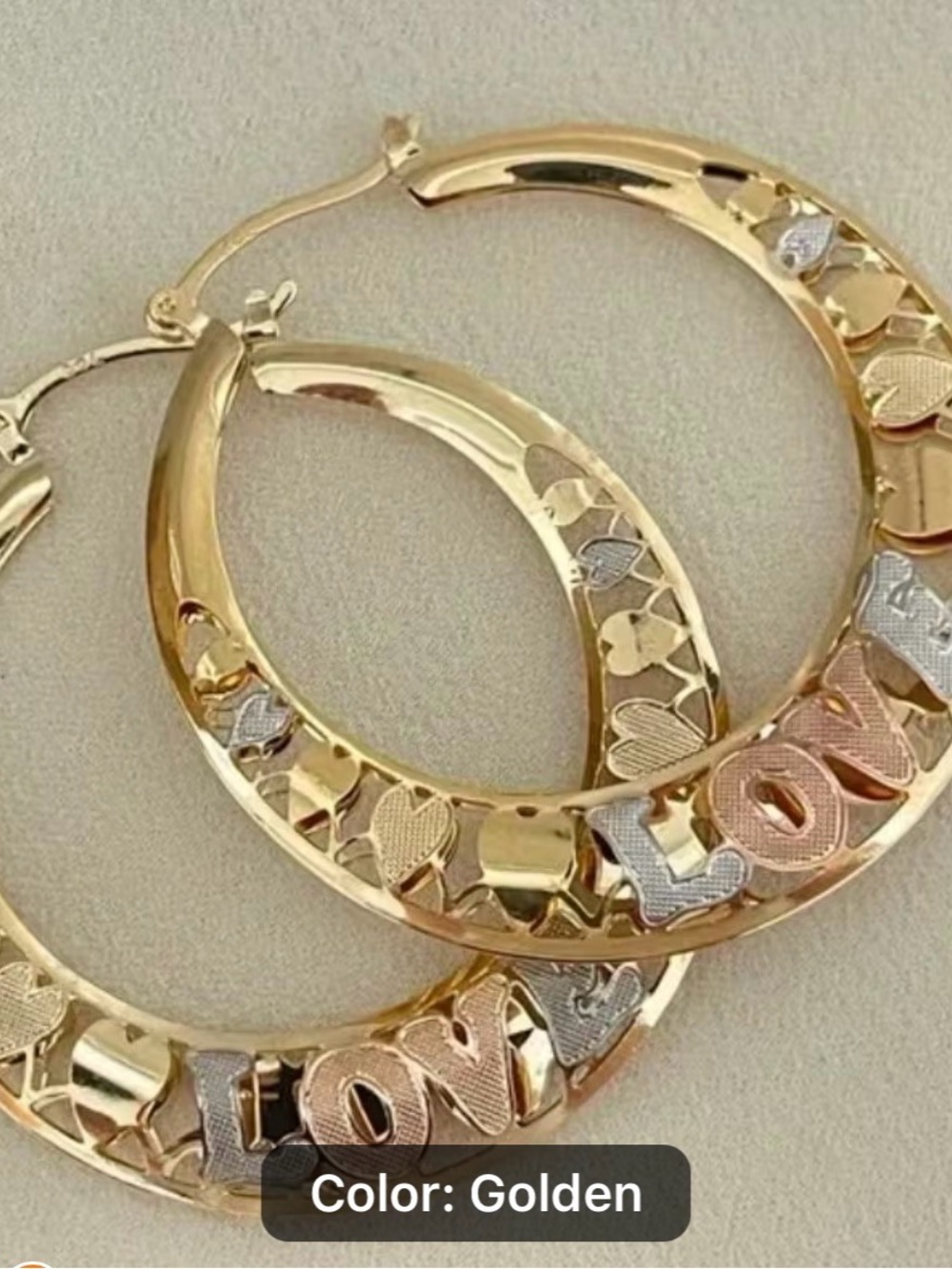 Gold Tone Multi-Color Heart Hoop Earrings - Women Jewelry
